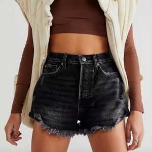 Free People Lasso Shorts in Washed Black